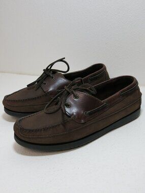 Brown Shoe Nubuck Leather Men's Casual Comfort Deck Boat Shoe Zapatos Size 10